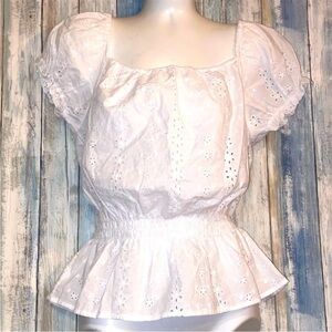 White Eyelet Crop Top